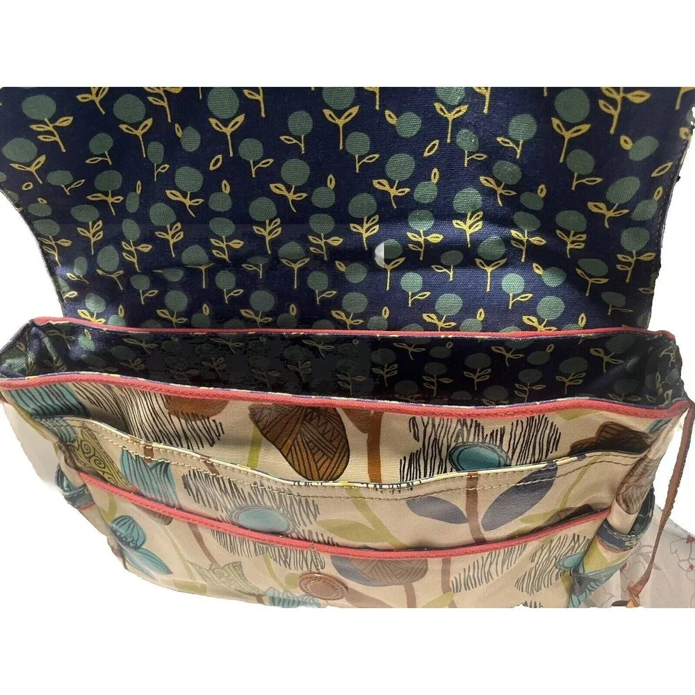 FOSSIL Key-per Coated Canvas Floral Multi-Color Travel/diaper/Laptop Bag